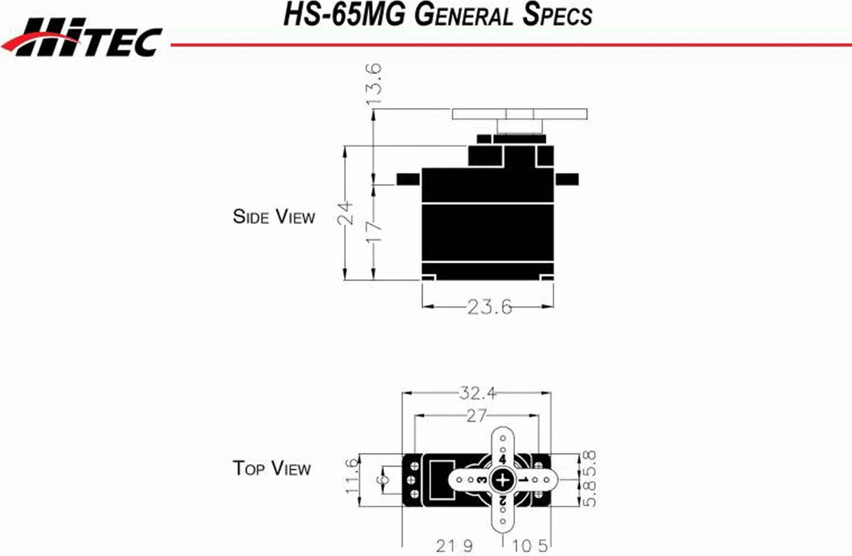 HS-65MG Sub-Micro Analog Metal Gear Servo