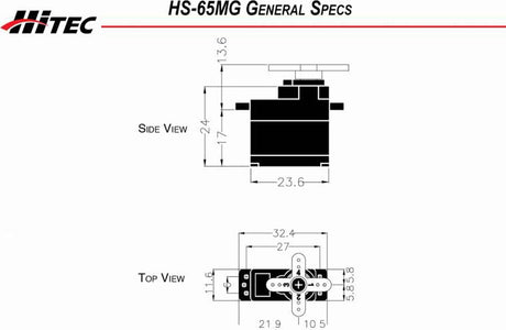 HS-65MG Sub-Micro Analog Metal Gear Servo