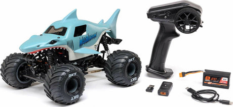 1/18 Mini LMT Megalodon 2S 4X4 RTR Brushed Monster Truck (Battery & Charger Included), Blue
