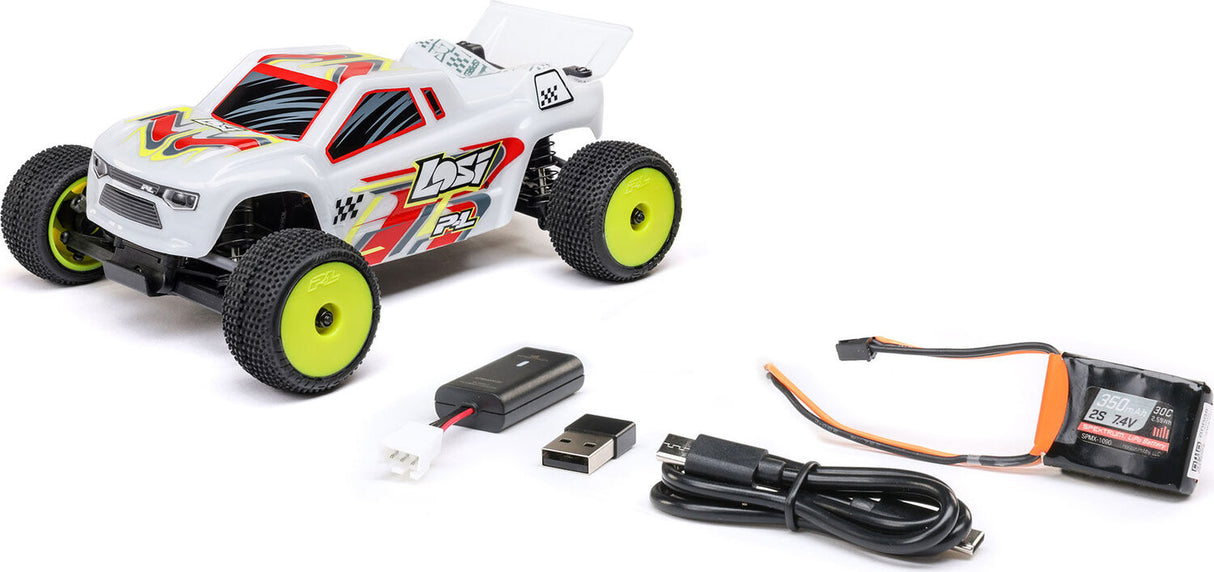 1/28 Micro-T 2S 2WD RTR Stadium Truck (Battery & Charger Included), White