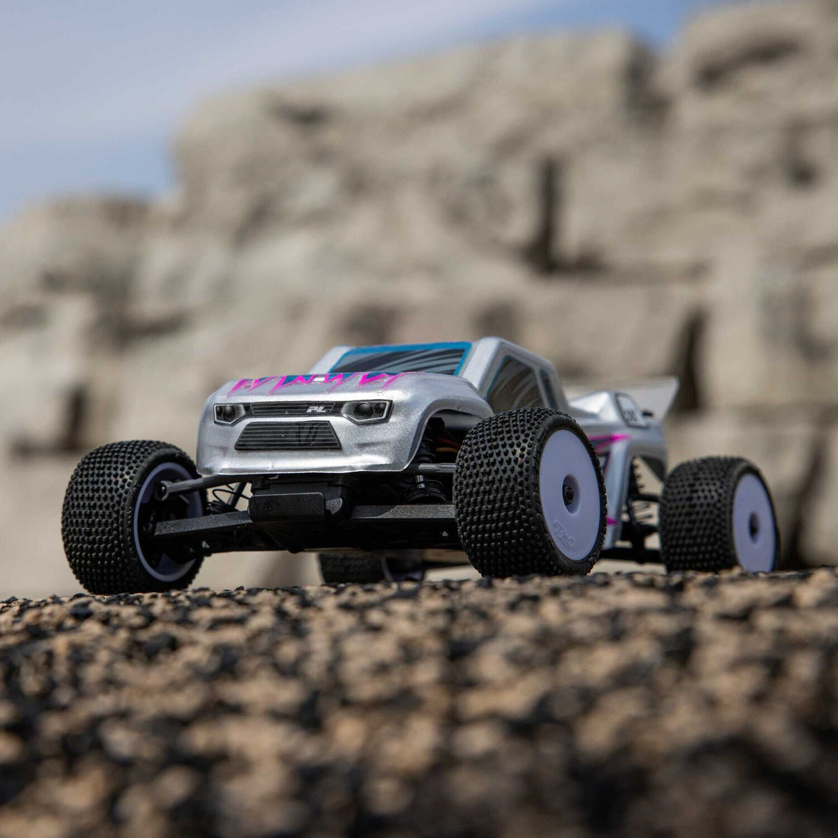 1/28 Micro-T 2S 2WD RTR Stadium Truck (Battery & Charger Included), Silver
