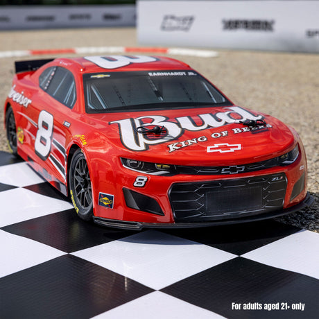 1/12 NASCAR RC Racecar Dale Earnhardt Jr. No. 8 Budweiser Chevrolet ZL1 2S AWD RTR Brushed On-Road (Battery & Charger Included), Red