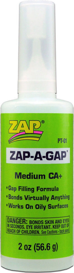 Zap-A-Gap Medium CA+ Glue, 2 oz