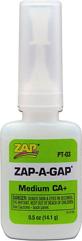 Zap-A-Gap Medium CA+ Glue, 1/2 oz