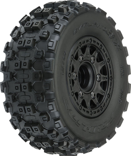 1/10 Badlands MX M2 Fr/Rr 2.2"/3.0" SC Mounted 12mm Blk Raid (2)