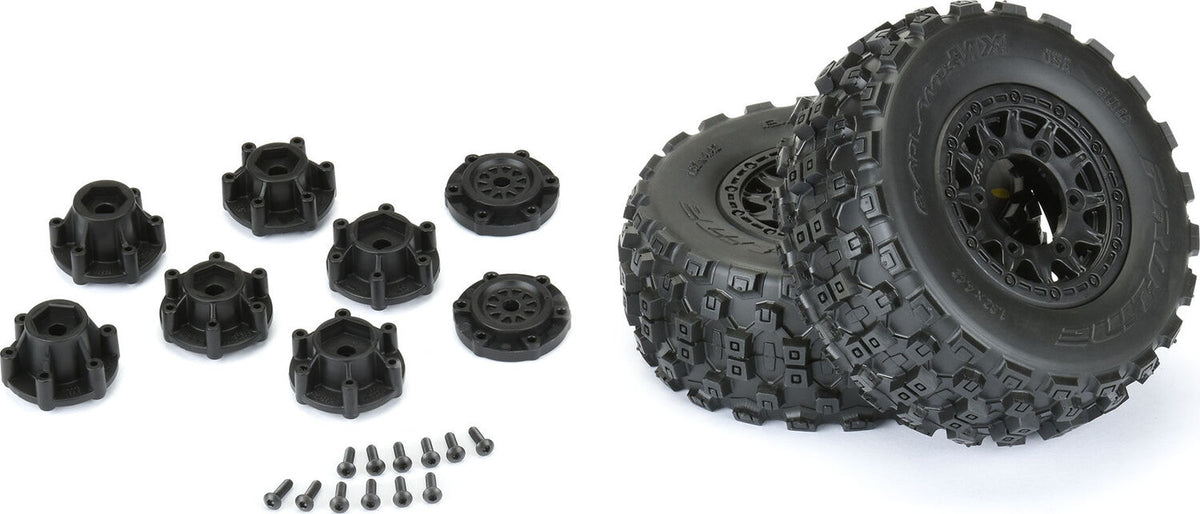 1/10 Badlands MX M2 Fr/Rr 2.2"/3.0" SC Mounted 12mm Blk Raid (2)