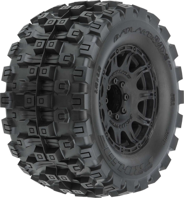 1/8 Badlands MX38 HP BELTED F/R 3.8" MT Mounted 17mm Blk Raid (2)