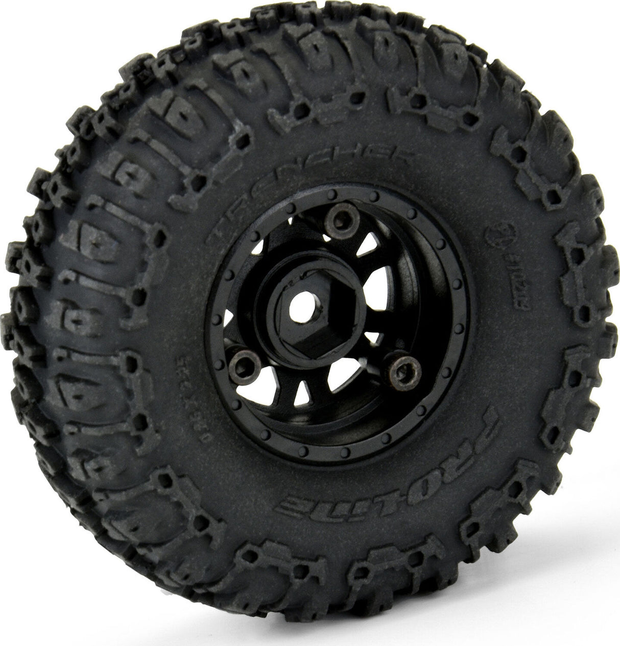 1/24 Trencher F/R 1.0" Tires Mounted 7mm Black Impulse (4): SCX24