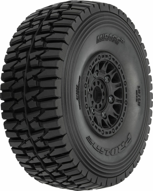 1/7 Mirage TT BELTED F/R Tires MTD 17mm Blk Raid (2): Mojave 6S, UDR