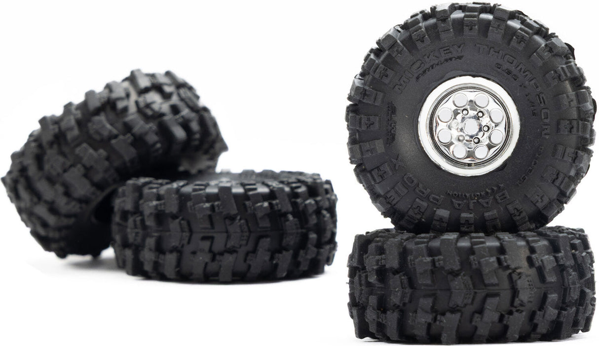 1/30 Baja Pro X Front/Rear Mounted Chrome Beast Tires (4): Axial SCX30