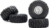 1/30 Baja Pro X Front/Rear Mounted Chrome Beast Tires (4): Axial SCX30
