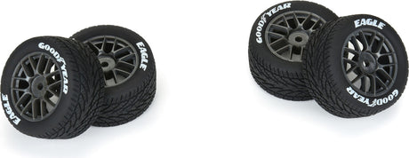 1/12 Goodyear Eagle Wet Tire F/R MTD Gray Wheels (4): Losi NASCAR