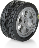 1/12 Avenger Tire Mounted on Overdrive Gray Wheel 8mm Hex (4): Losi Race Car
