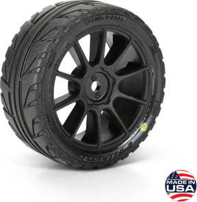 1/14 Vector Tire MTD 12mm Black Velocity Wheel (4): ARRMA TYPHON GROM