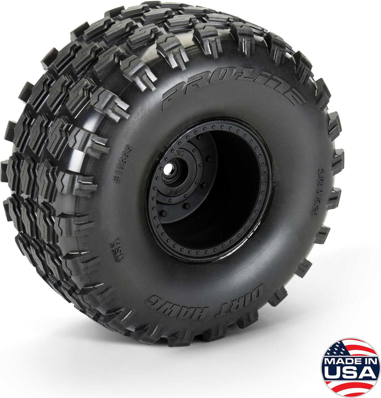 1/10 Dirt Hawg 2.0 F/R 2.6" MT Tires Mounted ARRMA Stock Wheel Black (2): ARRMA QUAKE & GORGON