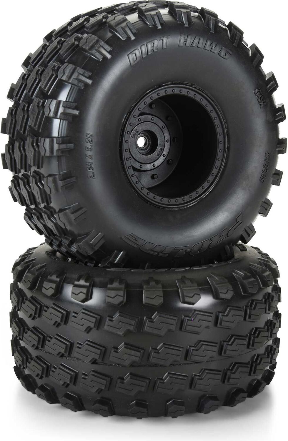 1/10 Dirt Hawg 2.0 F/R 2.6" MT Tires Mounted ARRMA Stock Wheel Black (2): ARRMA QUAKE & GORGON