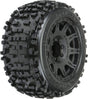 1/8 Badlands F/R 3.8" MT Tires Mounted 17mm Blk Raid (2)