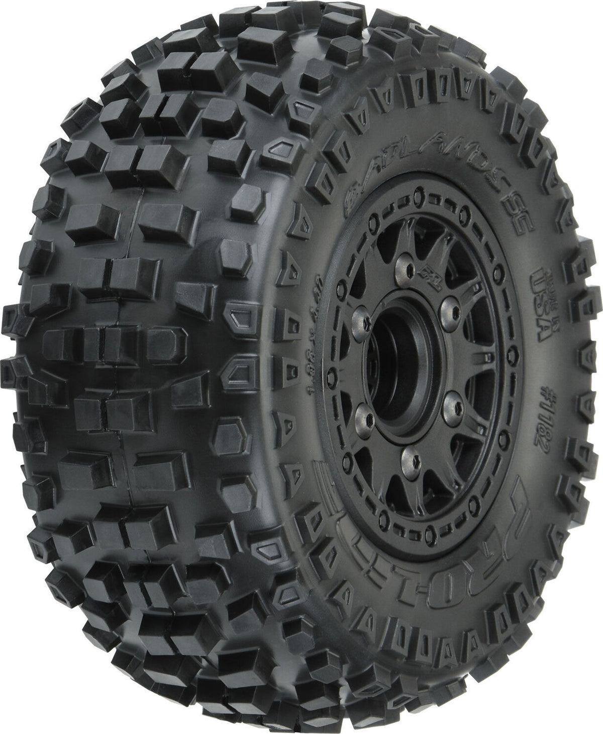 1/10 Badlands Front/Rear 2.2"/3.0" SC Mounted 12mm Black Raid (2)