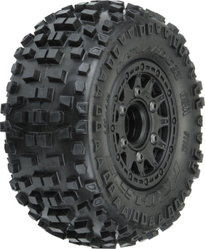 1/10 Badlands Front/Rear 2.2"/3.0" SC Mounted 12mm Black Raid (2)