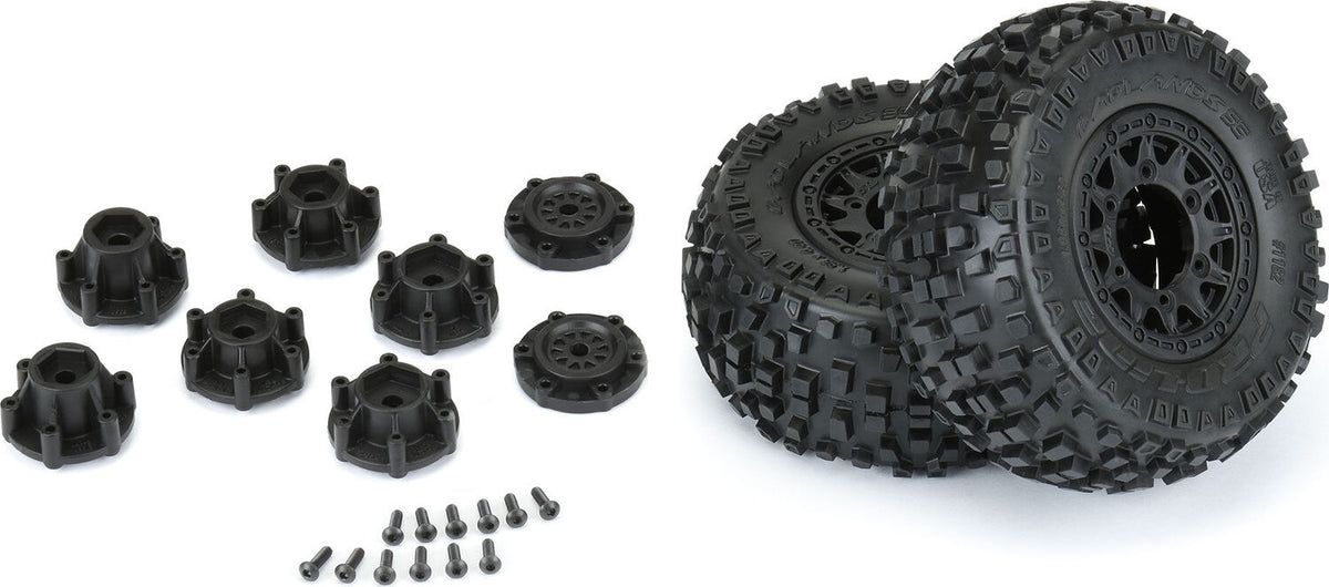 1/10 Badlands Front/Rear 2.2"/3.0" SC Mounted 12mm Black Raid (2)