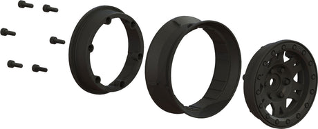 1/10 Impulse Front/Rear 1.9" 12mm Rock Crawler Wheels (2) Black