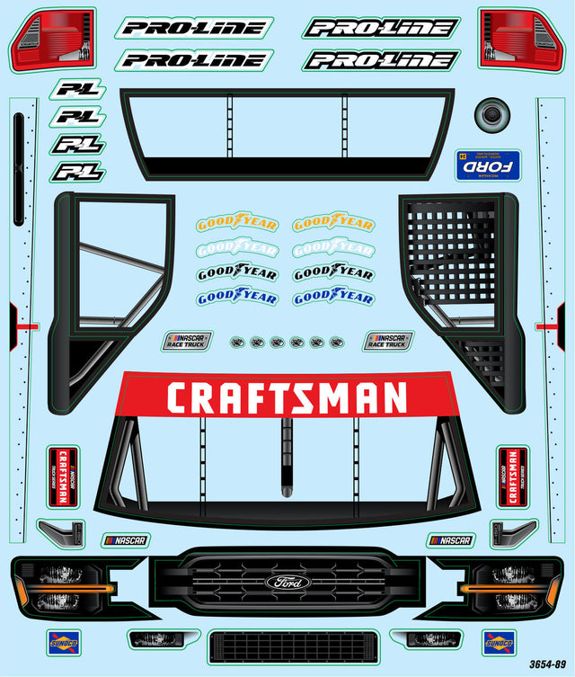 1/12 Pre-Cut 2024 Ford F-150 Truck Clear Body: Losi NASCAR