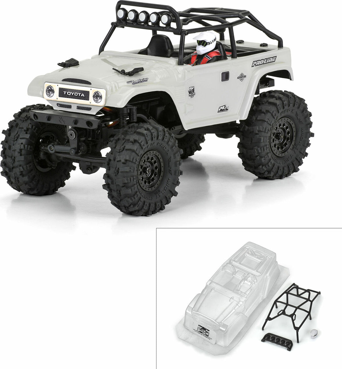 1/24 1979 Toyota Land Cruiser FJ40 Clear Body with Trail Cage: SCX24