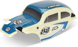 Class 1 VW Bug Blue Race Body Conversion Kit and Flat Iron M/T Tires Mounted 12mm Chrome Diablo (4) for ARRMA TYPHON GROM