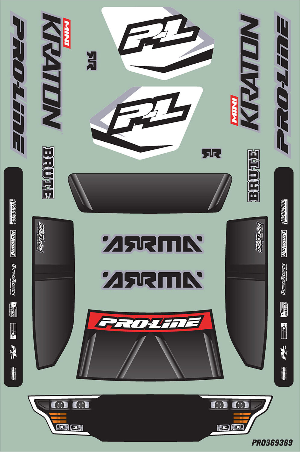 1/16 Limited Edition Pre-Cut/Pre-Painted Brute Digi Body with Clipless System: ARRMA MINI KRATON