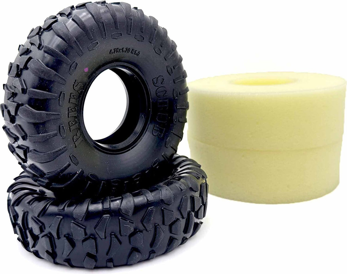 1/10 SCRUB 1.9" Rock Crawler Tires & Inserts, XP Compound