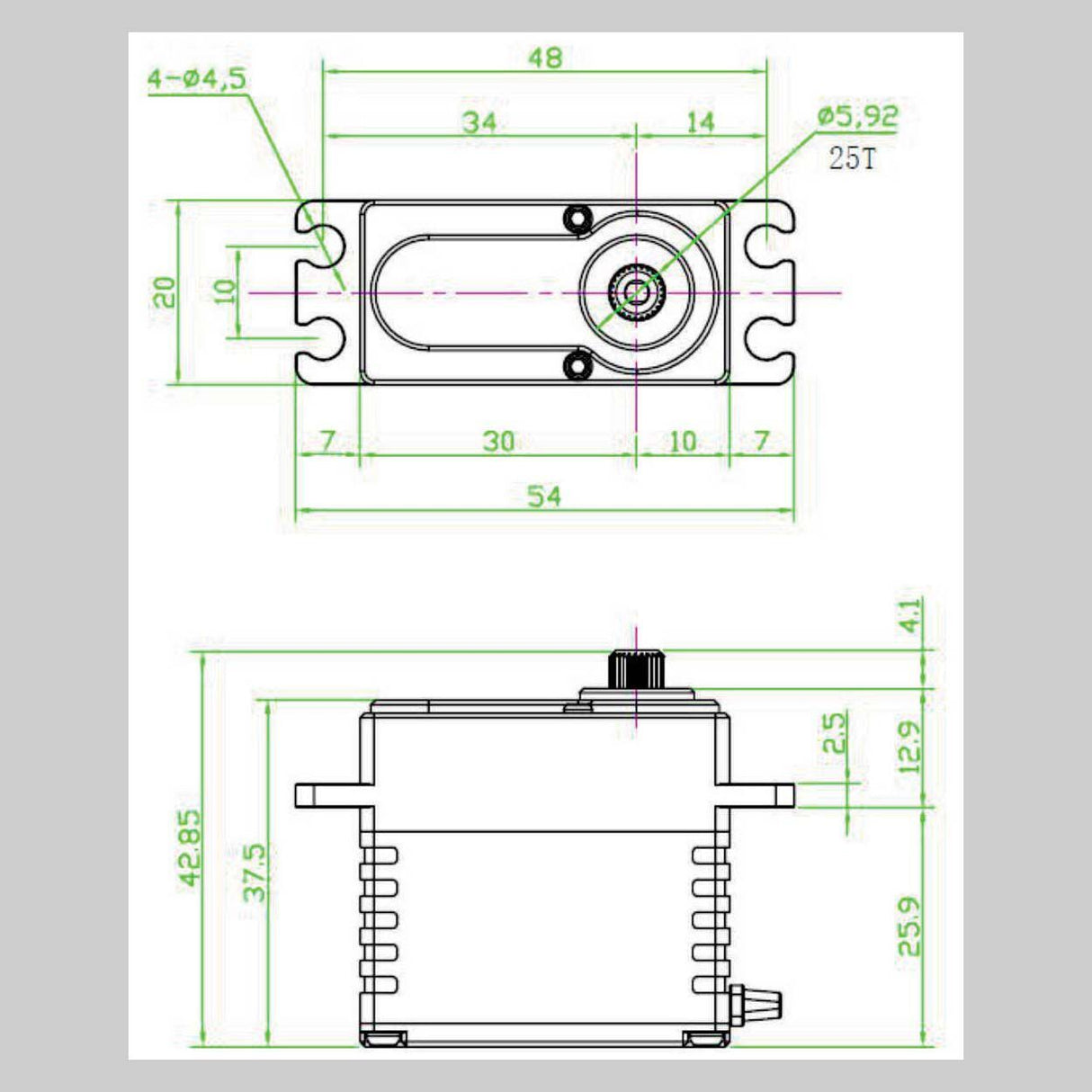 RAW 500HD Standard Digital Metal Gear Waterproof Programmable Servo, Silver