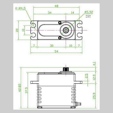 RAW 500HD Standard Digital Metal Gear Waterproof Programmable Servo, Silver