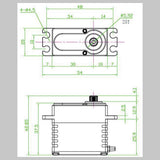 422HD V2 Digital Metal Gear Waterproof Programmable Servo, Black