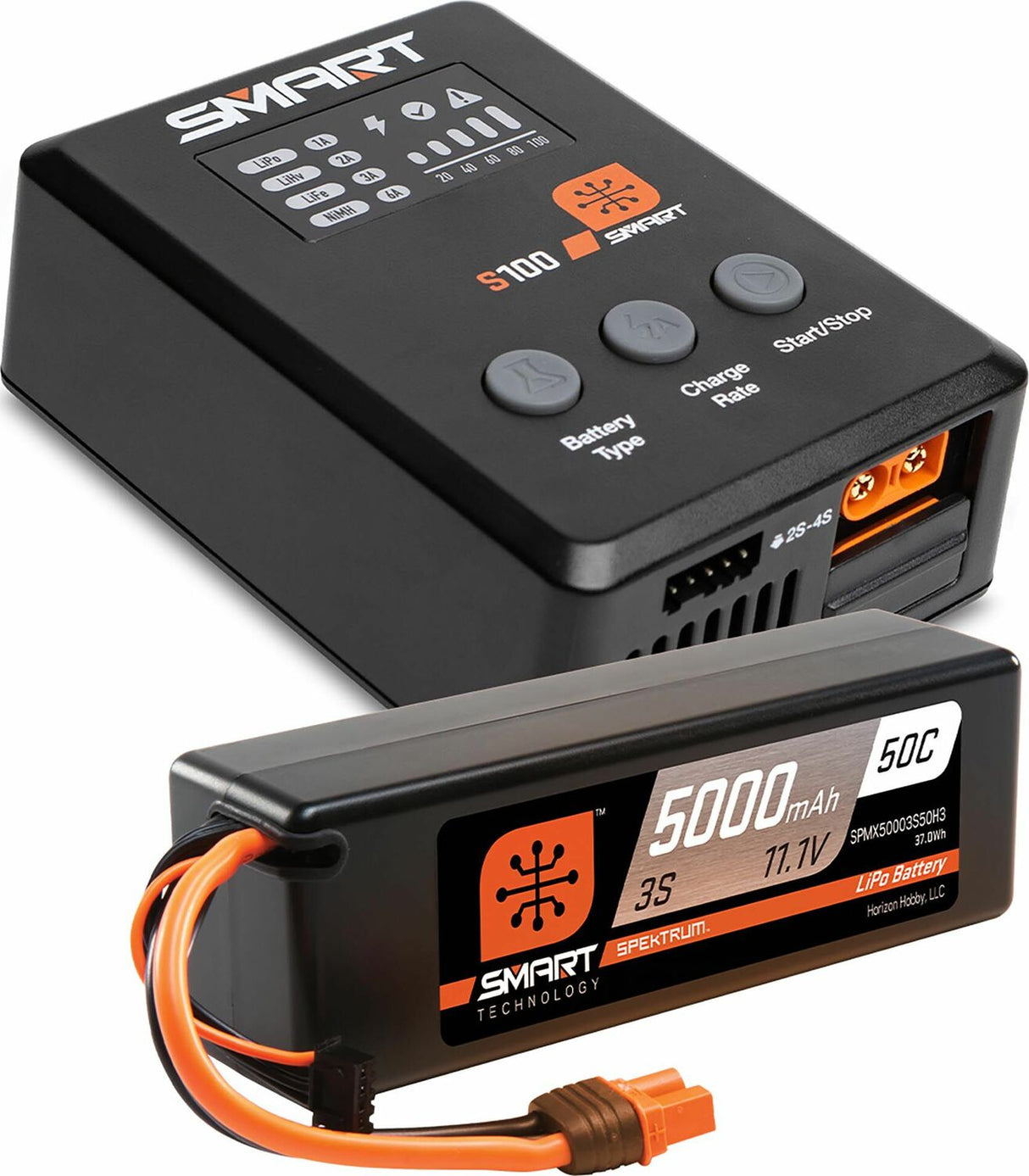 Smart Powerstage Surface Bundle: 5000mAh 3S 50C LiPo Battery (IC3) / 100W S100 Charger