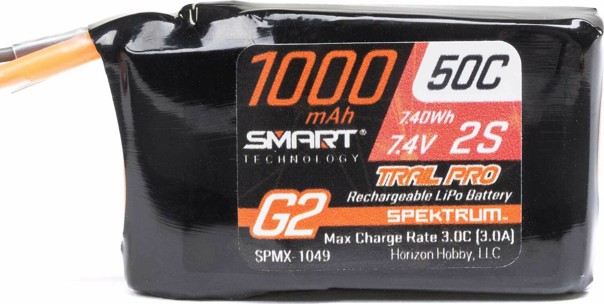7.4V 1000mAh 2S 50C Smart G2 Trail Pro LiPo Battery: IC2