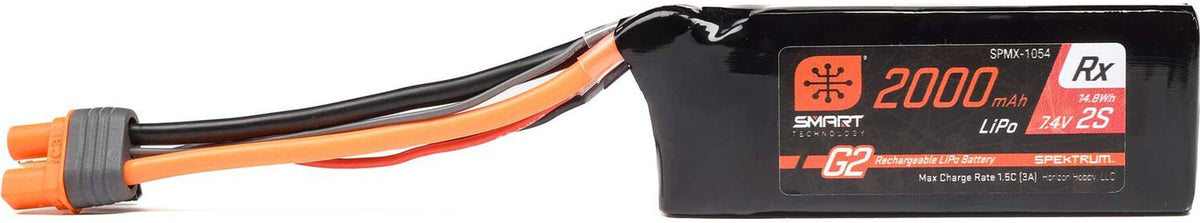 7.4V 2000mAh 2S 15C Smart G2 Receiver LiPo Battery: IC3