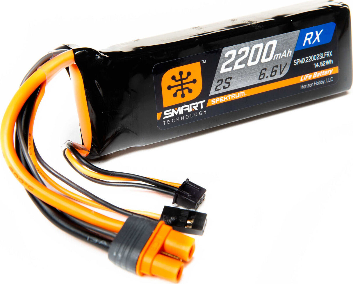 6.6V 2200mAh 2S 15C Smart LiFe Receiver Battery: Universal Receiver, IC3