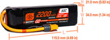11.1V 2200mAh 3S 50C Smart G2 LiPo Battery: IC3