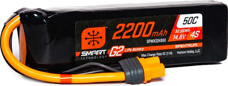14.8V 2200mAh 4S 50C Smart G2 LiPo Battery: IC3