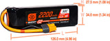 14.8V 2200mAh 4S 50C Smart G2 LiPo Battery: IC3