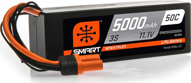 11.1V 5000mAh 3S 50C Smart Hardcase LiPo Battery: IC5