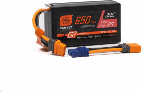 7.4V 650mAh 2S Smart G2 Hardcase 30C LiPo: IC2