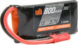 3.7V 800mAh 1S 30C LiPo Battery: JST