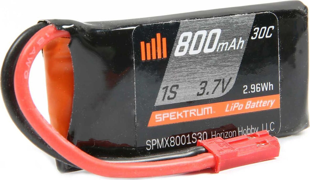 3.7V 800mAh 1S 30C LiPo Battery: JST