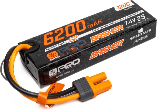 7.4V 6200mAh 2S 120C Smart G2 Pro Basher LiPo Battery: IC5