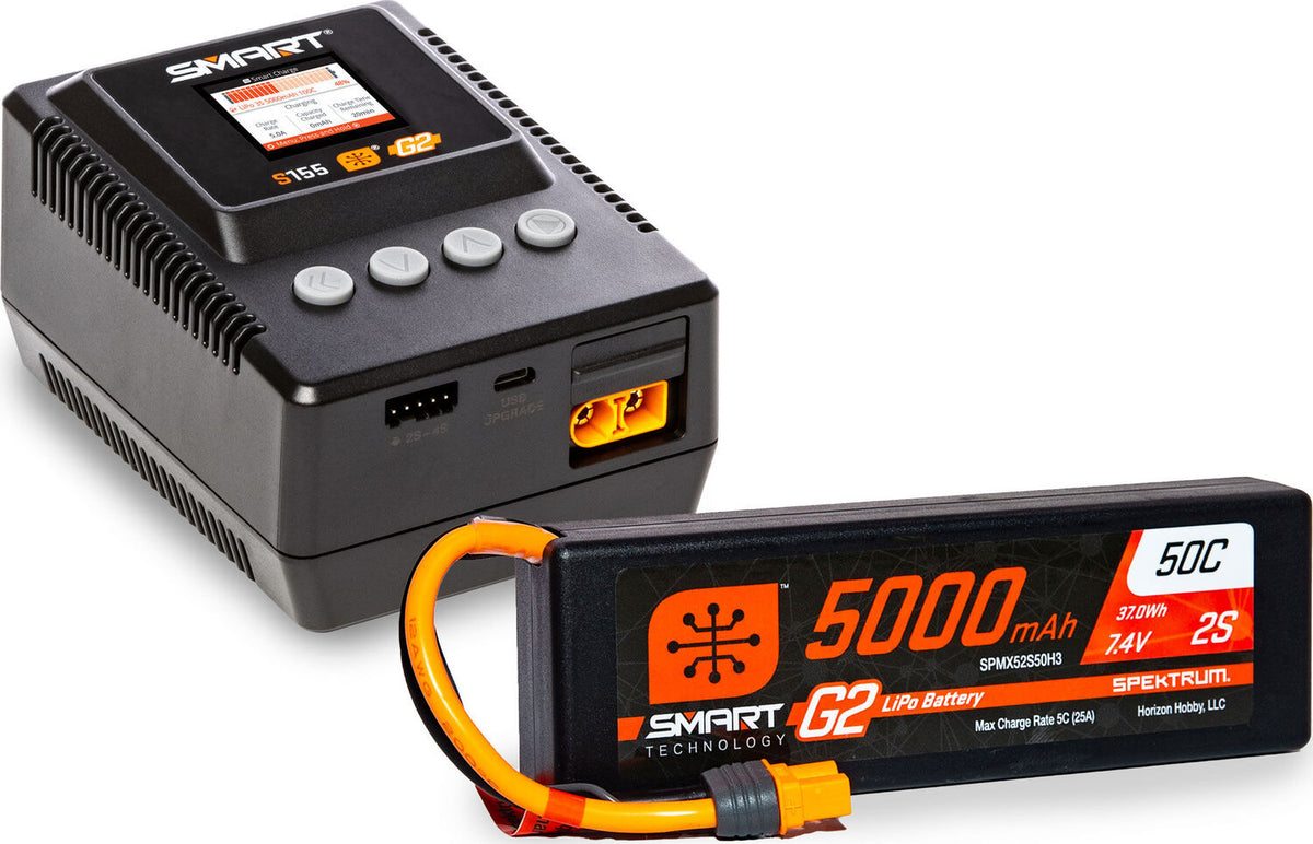 Smart Powerstage Surface Bundle: 5000mAh 2S LiPo Battery IC3 / S155 Charger