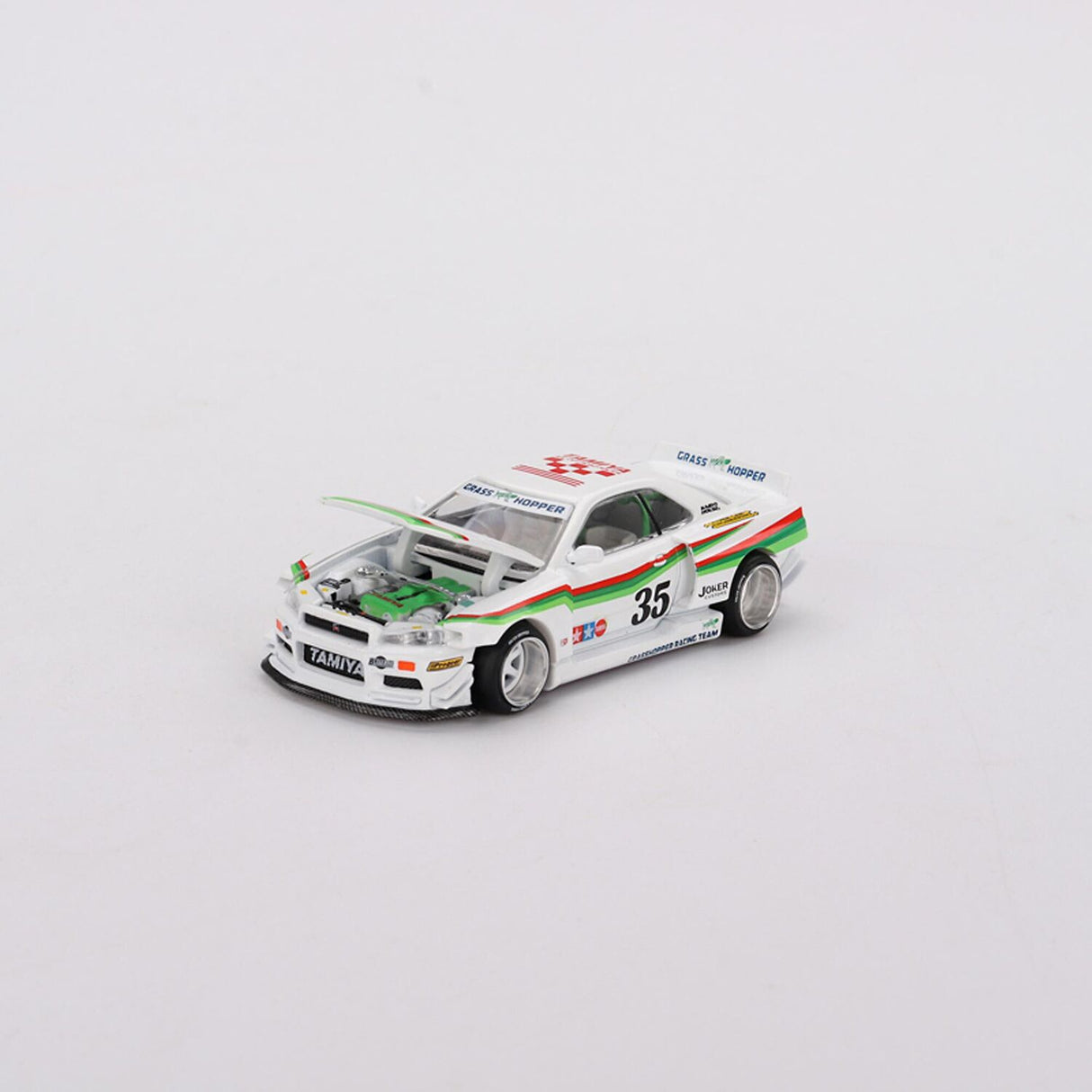 1/64 Kaido GT Nissan Skyline GT-R (R34) Tamiya X Kaido House “The Grasshopper” Diecast Model