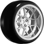 14 Spoke Matte Silver 1/10 Wheel Mounted Drift Tire, 2, 4