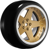 5 Spoke Bronze 1/10 Wheel Mounted Drift Tire, 2, 4, 6, 8