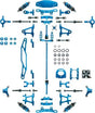 Tamiya TT-02 Aluminum Upgrade Kit TT02 -Blue